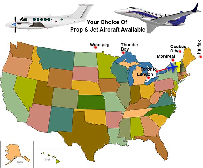 Vermont Charter Flights / USA Charter Flight Network